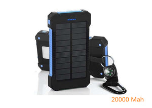 Chargeur solaire de 20000 mAh pour téléphone mobile, et périphériques USB. 2 Ports USB.
