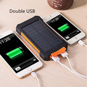 Chargeur solaire de 20000 mAh pour téléphone mobile, et périphériques USB. 2 Ports USB.