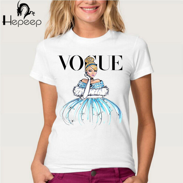 Tee shirt femme type princesse imprimé "VOGUE".