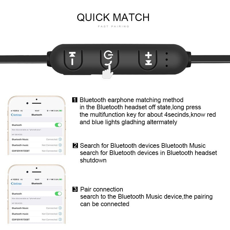 Ecouteur de sport bluetooth V4.2  avec micro pour Iphone et Android